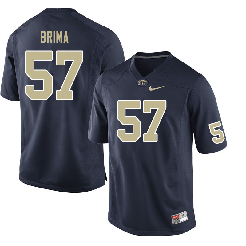 Men #57 Bam Brima Pitt Panthers College Football Jerseys Sale-Navy